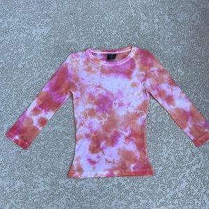 Pink, Orange and White Tye Dye Shirt